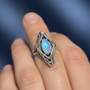 Anel de Pedra da Lua Cabochão em Prata 950 – Coleção Ascensus
