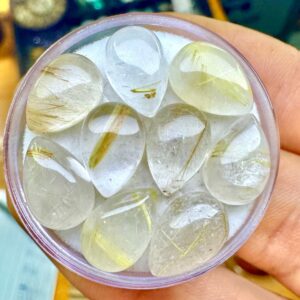 Quartzo Rutilado Dourado - Gota- 12x8 mm