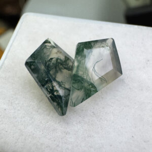 Agata Musgo facetada - Oval - 13x8 mm