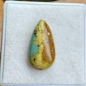 Turquesa Tibetana Natural - Mini Cabochão -  Gota - 16x9