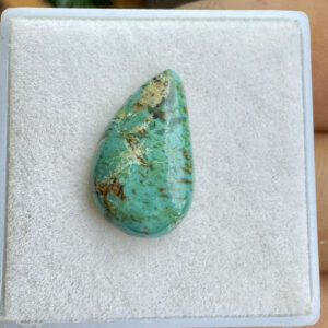 Turquesa Tibetana Natural - Mini Cabochão -  Gota - 14x9