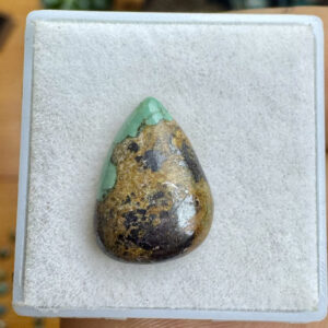 Turquesa Tibetana Natural - Mini Cabochão -  Gota - 15x10