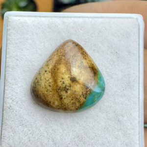 Turquesa Tibetana Natural - Mini Cabochão -  Gota - 14x12