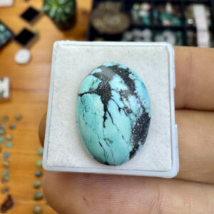 Turquesa Tibetana Natural - Cabochão -  Oval - 20x15