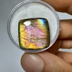 Labradorita Roxa - Mini Cabochão - Quadrada - 19x19