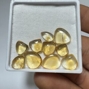 Citrino - Mini Cabochão - Gota - Lote com 10 Unidades 8 -14 mm